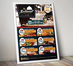 菜谱菜单模板：Cafe and Restaurant Flyer
